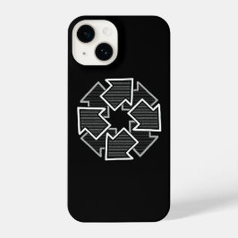 Funda Para iPhone 14 Clockwise Arrows Minimal Geometric Black Variant 2