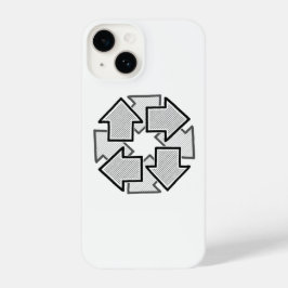 Funda Para iPhone 14 Clockwise Arrows Minimal Geometric White Variant 1