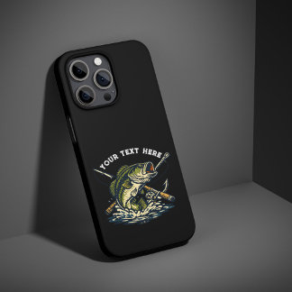 Funda Para iPhone 16 Pro Max Club de Pesca Vintage Emblema Retro de Lubina