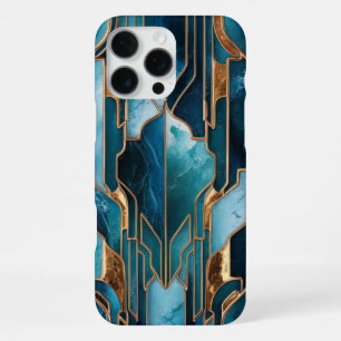 Funda Para iPhone 16 Pro Max Cobre Elegante Caja de Teal Dorado Opulento Feme
