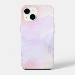 Funda Para iPhone 14 Cobre elegante Mármol rosa dorado femenino