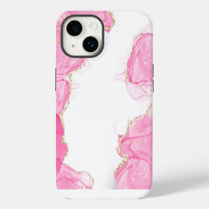 Funda Para iPhone 14 Cobre Elegante Mármol Rosa Femenino