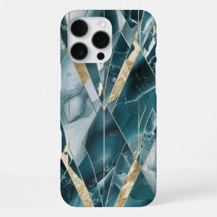 Funda Para iPhone 16 Pro Max Cobre elegante Teal dorado opulento femenino