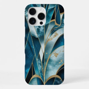 Funda Para iPhone 16 Pro Max Cobre elegante Teal dorado opulento femenino