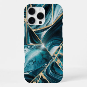 Funda Para iPhone 16 Pro Max Cobre elegante Teal dorado opulento femenino