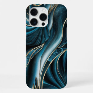 Funda Para iPhone 16 Pro Max Cobre elegante Teal dorado opulento femenino