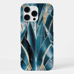 Funda Para iPhone 16 Pro Max Cobre Elegante Teal Dorado Opulento Femenino