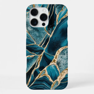 Funda Para iPhone 16 Pro Max Cobre elegante Teal dorado opulento femenino