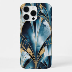 Funda Para iPhone 16 Pro Max Cobre elegante Teal dorado opulento femenino