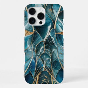 Funda Para iPhone 16 Pro Max Cobre elegante Teal dorado opulento femenino