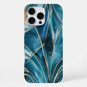 Funda Para iPhone 16 Pro Max Cobre Elegante Teal Dorado Opulento Femenino