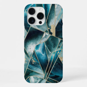 Funda Para iPhone 16 Pro Max Cobre elegante Teal dorado opulento femenino