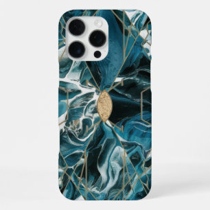 Funda Para iPhone 16 Pro Max Cobre elegante Teal Gold Opulento Femenino