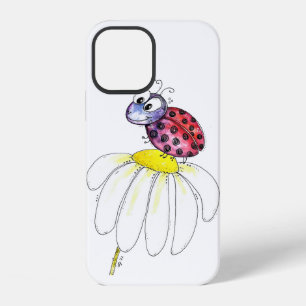 Funda Para iPhone 12 Coccinella Roja Caprichosa en una Flor Blanca