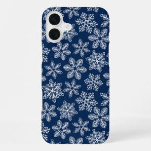 Funda Para iPhone 16 Plus Coches de nieve sobre azul oscuro