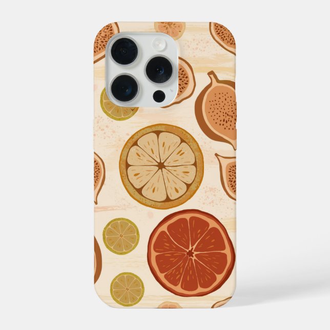 Funda Para iPhone Cocina mediterránea de cítricos y higos Botánico  (Reverso )