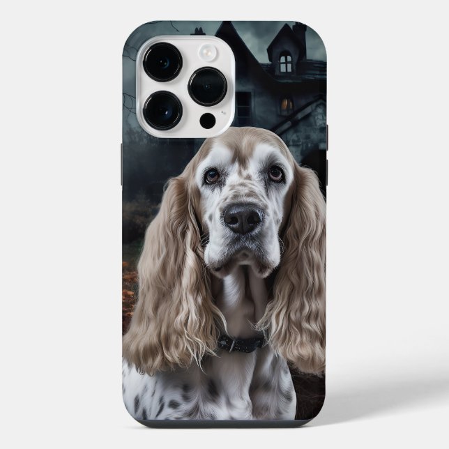 Funda Para iPhone Cocker Spaniel Halloween Espantoso (Reverso )