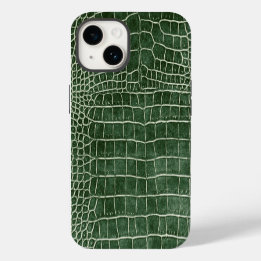 Funda Para iPhone 14 Cocodrilo de imitación verde
