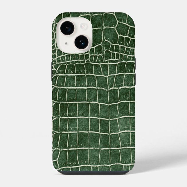 Funda Para iPhone Cocodrilo de imitación verde (Reverso )
