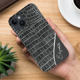Funda Para iPhone 14 Cocodrilo gris de carbón vegetal personalizado