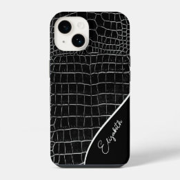 Funda Para iPhone 14 Cocodrilo negro personalizado