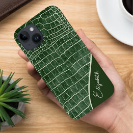 Funda Para iPhone 14 Cocodrilo verde personalizado