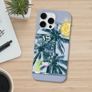 Funda Para iPhone 16 Pro Max Cóctel de Luz de Fiesta Bola de Disco Palma Inicia