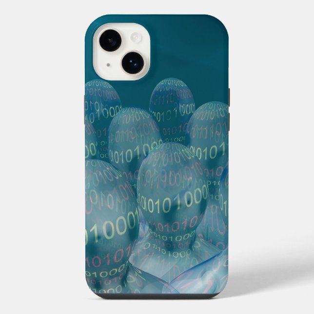 Funda Para iPhone código binario, man y comunicaciones digitales (Reverso)