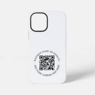 Funda Para iPhone 12 Mini Código QR Minimalista Limpio Simple Blanco Escan