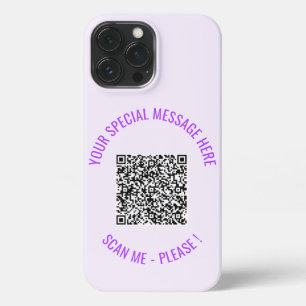 Funda Para iPhone 13 Pro Max Código QR Texto Su mensaje especial regalo de estu