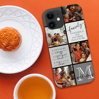 Funda Para iPhone 12 Pro Max Colage de Fotos Familiares Personalizadas con Cita