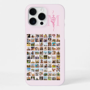 Funda Para iPhone 16 Pro Max Colage de Fotos Personalizado con Monograma 88
