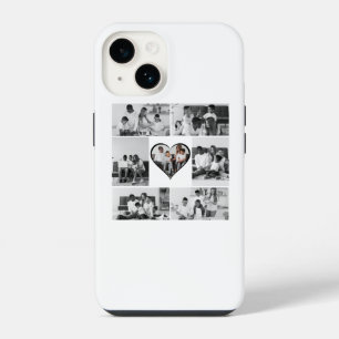 Funda Para iPhone 14 Colaje de 7 Fotos en Blanco y Negro