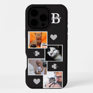 Funda Para iPhone 16 Pro Max Colaje de fotos de gato personalizado monograma ne