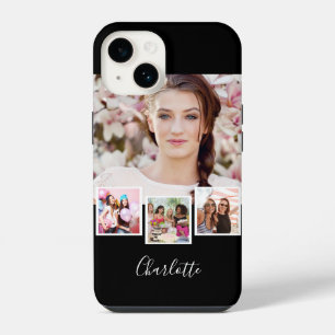 Funda Para iPhone 14 Colaje de fotos en blanco y negro nombre