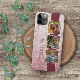 Funda Para iPhone 16 Pro Max Colaje de Fotos Personalizado sobre Patrón de Márm