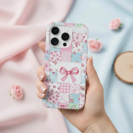 Colcha Floral de Parche Cuadrado Coquette con Lazo