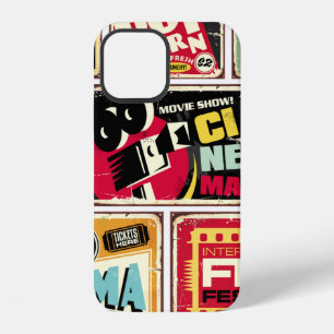 Funda Para iPhone 12 Colección de letreros de hojalata de cine vintage.