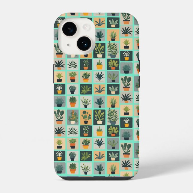 Funda Para iPhone Colección de plantas (Reverso )
