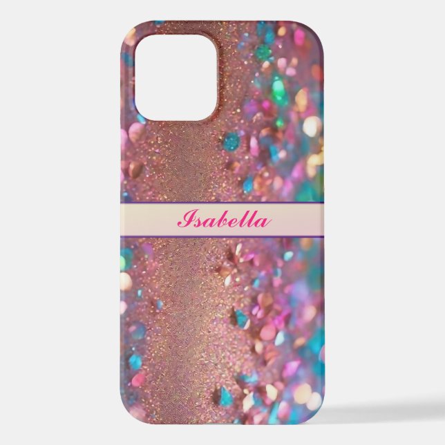 Funda Para iPhone Colección holográfica de moda para purpurinas Opal (Reverso )