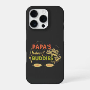 Funda Para iPhone 16 Pro Colegas de pesca de papá Nombre personalizado de l