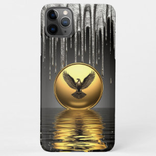 Funda Para iPhone 11Pro Max Colgante de águila dorada que gotea metal líquido 