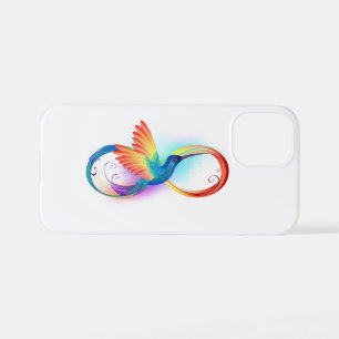 Funda Para iPhone 12 Mini Colibrí arcoiris con símbolo Infinity