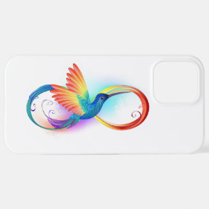 Funda Para iPhone 12 Pro Max Colibrí arcoiris con símbolo Infinity