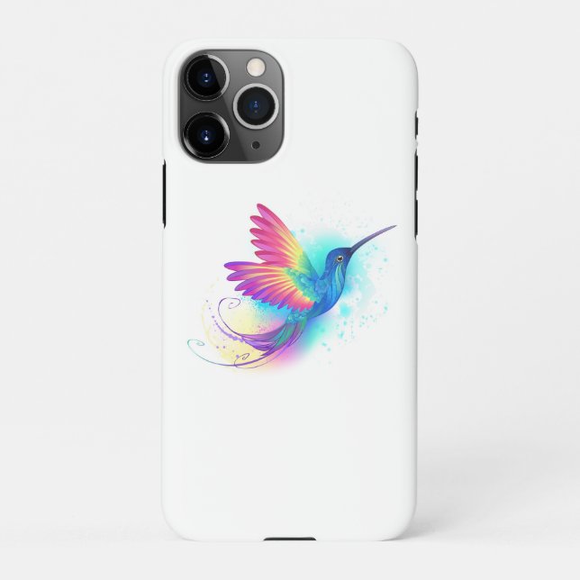 Funda Para iPhone Colibrí arcoiris exótica (Reverso)