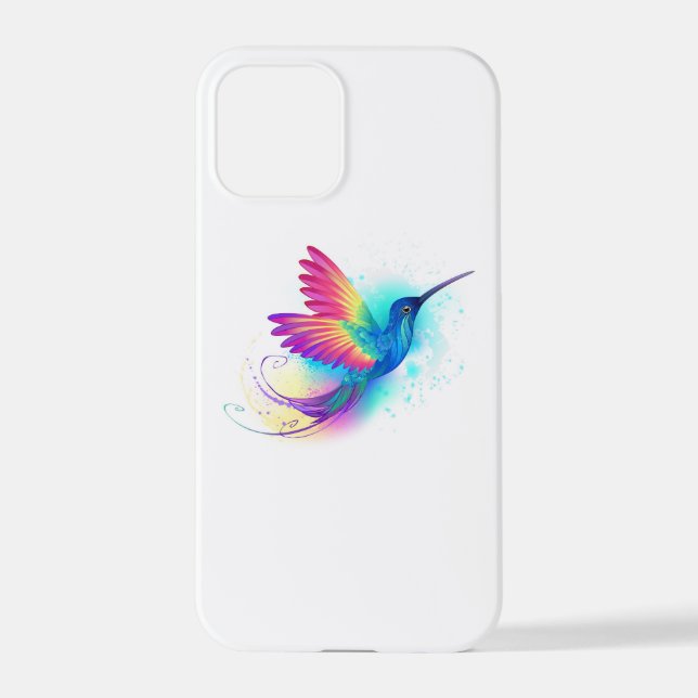 Funda Para iPhone Colibrí arcoiris exótica (Reverso )
