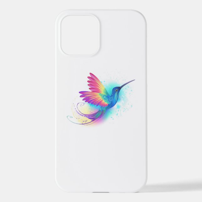 Funda Para iPhone Colibrí arcoiris exótica (Reverso )