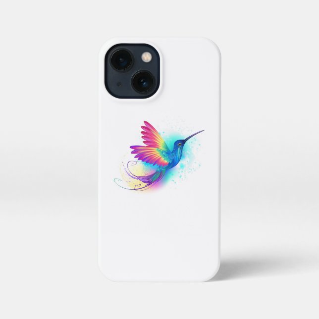Funda Para iPhone Colibrí arcoiris exótica (Reverso )