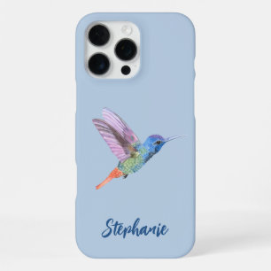 Funda Para iPhone 16 Pro Max Colibrí Pájaro Azul