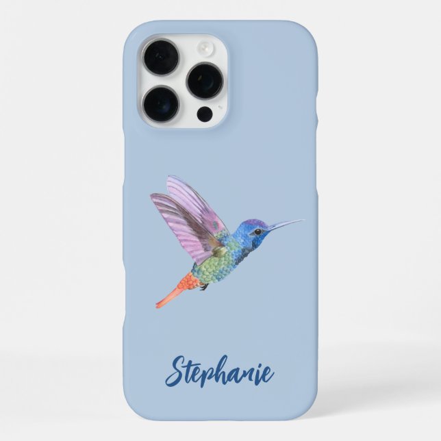 Funda Para iPhone Colibrí Pájaro Azul (Reverso )